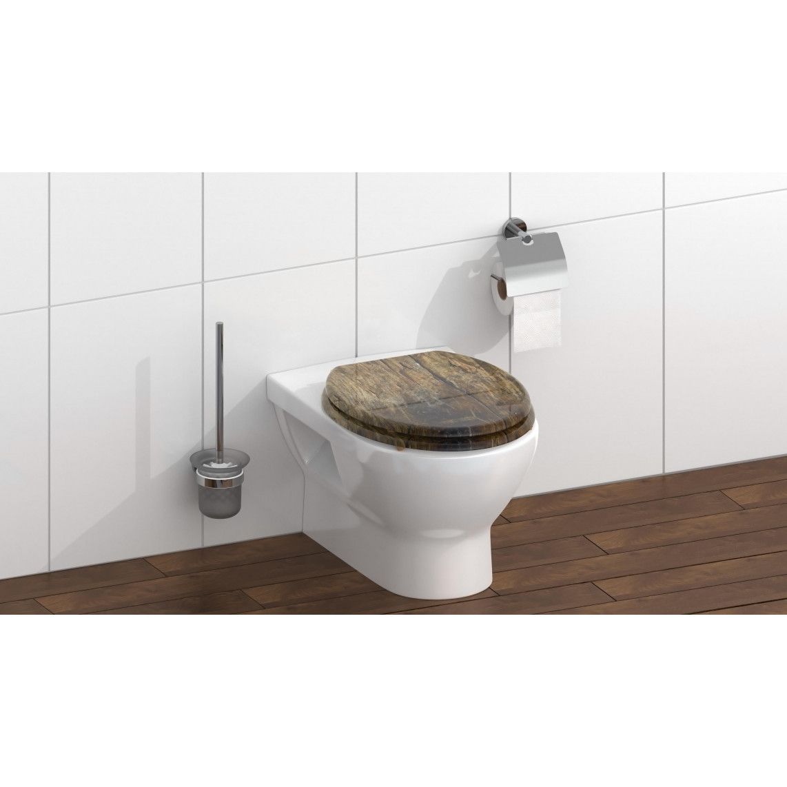 80124 MDF Toilet seat SOLID WOOD, with soft close vue 8