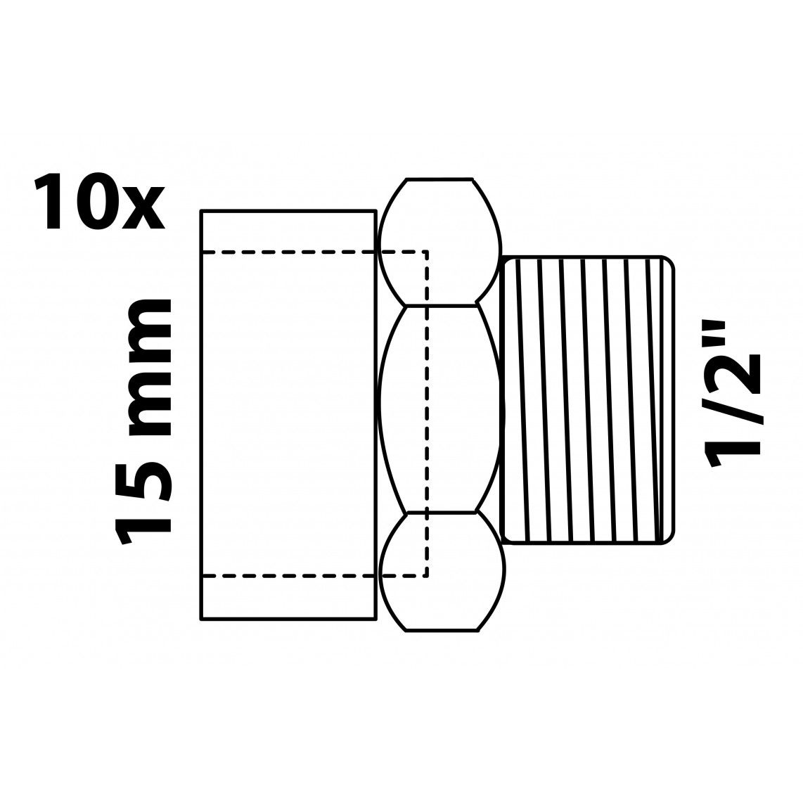 989087655 BR overloopnippel, blanco, 15 mm x 1/2"BU, 1 mof (4243g) (10x) vue 2