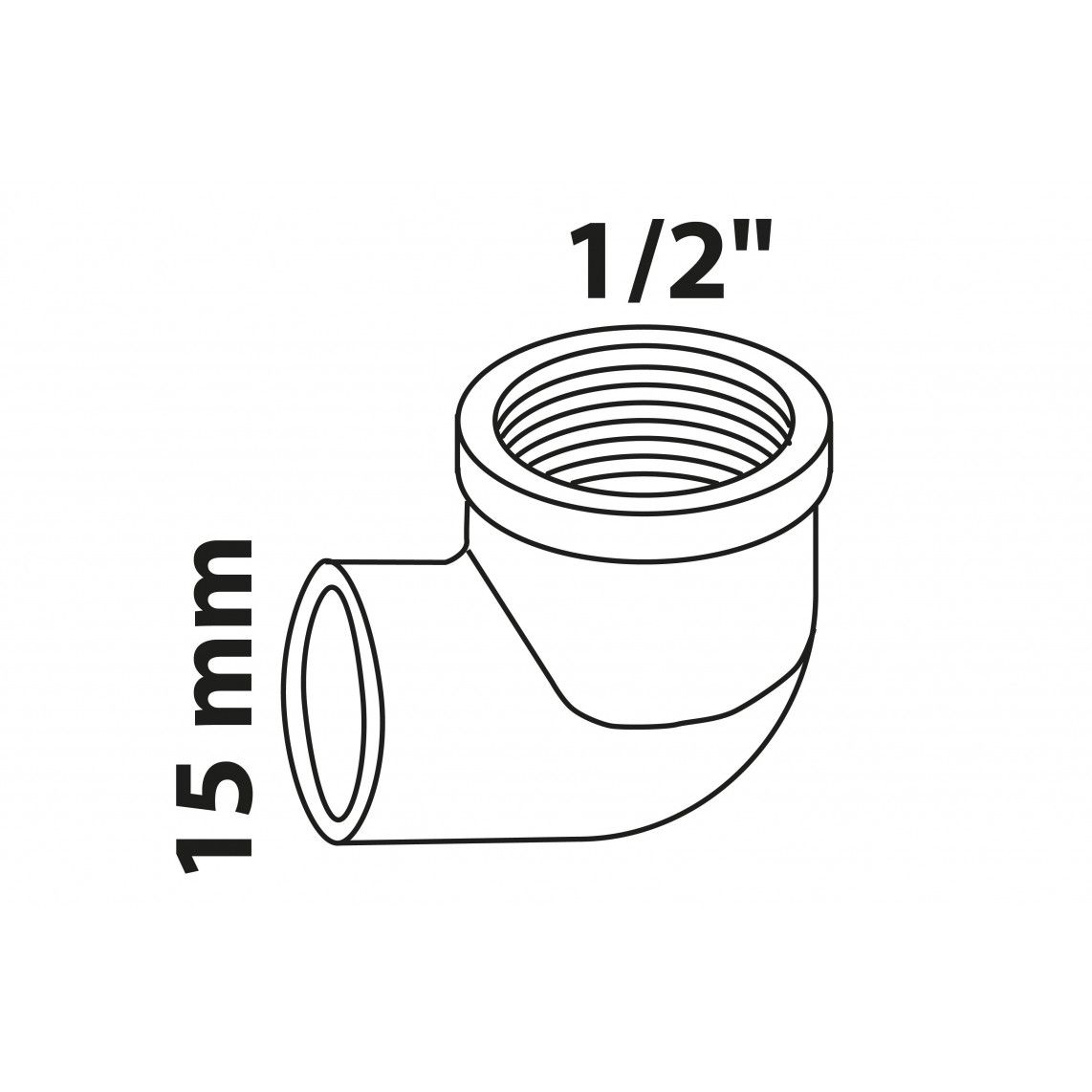 989231060 Transition angle 90°, red brass, 15 mm x 1/2" female, 1 socket (10x) vue 2