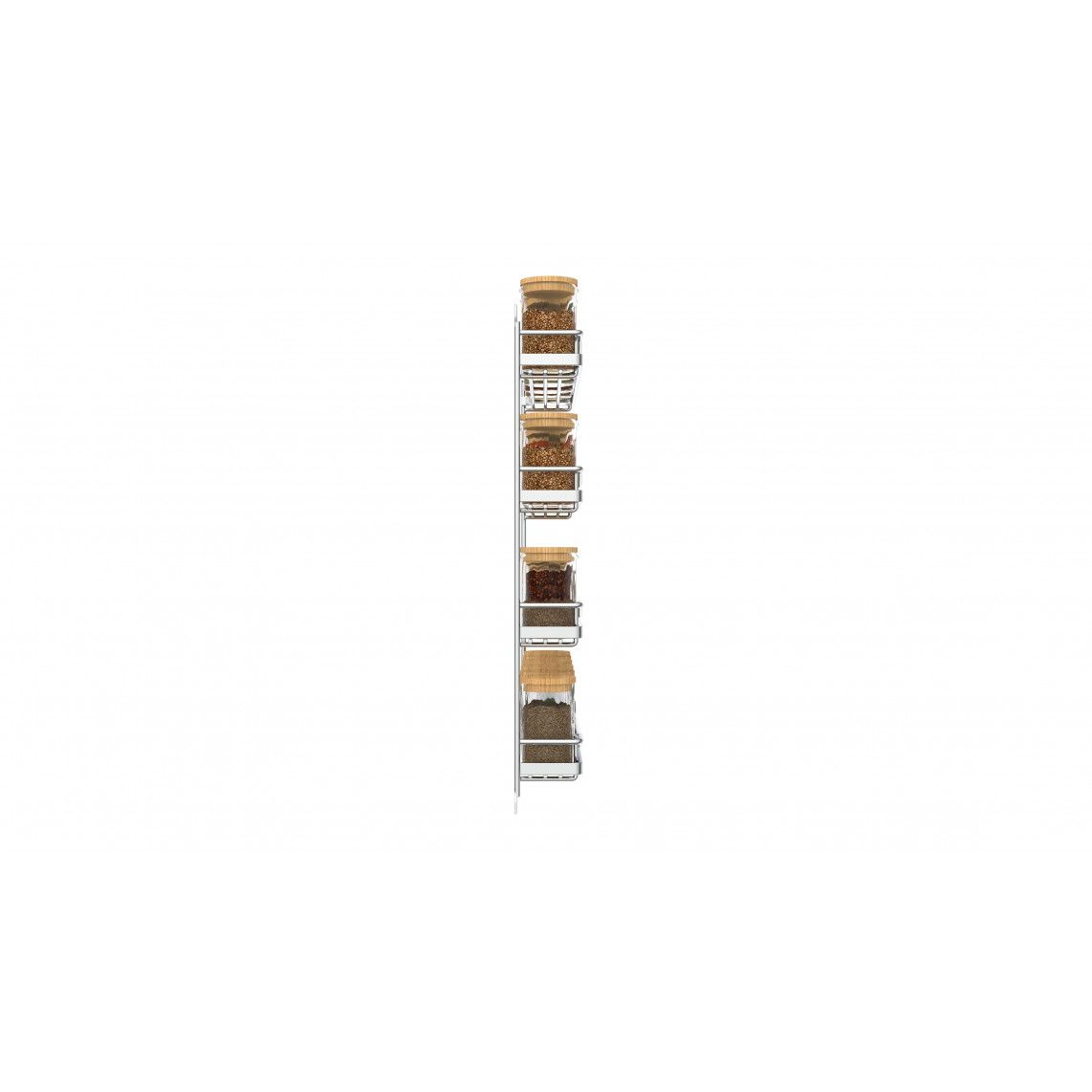 2082 Spice rack, chrome, 370 x 60 x 425 mm, für 4 x 6 tins vue 7