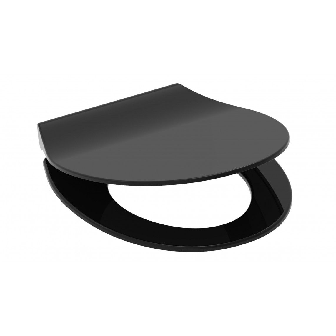 82710 Duroplast WC-zitting SLIM BLACK, met valrem en afneembaar vue 3