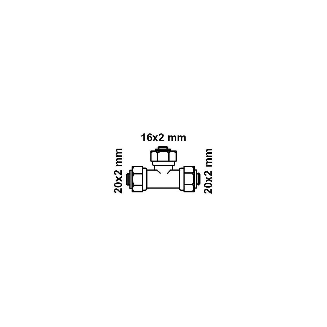 988911455 MS verloop T-stuk, blanco, 20 mm x 16 mm x 20 mm, knelfitting voor meerlagen buis vue 2