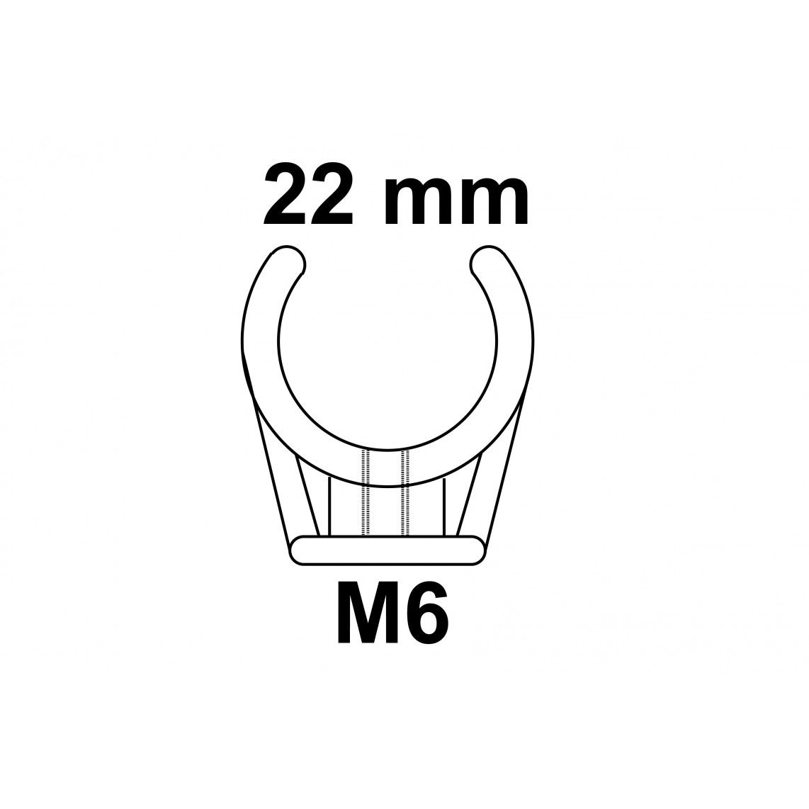 989184455 Pipe clip single, 22 mm, with M6 threaded sleeve (10x) vue 2