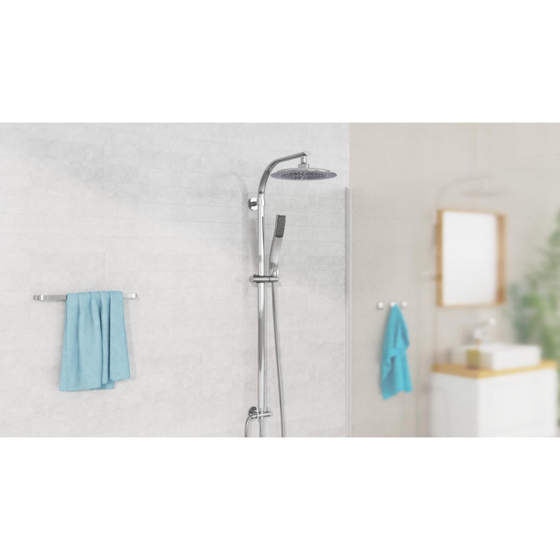 DXSTIOVCS-PR STILOVAL Set douche de pluie, chromé vue 4