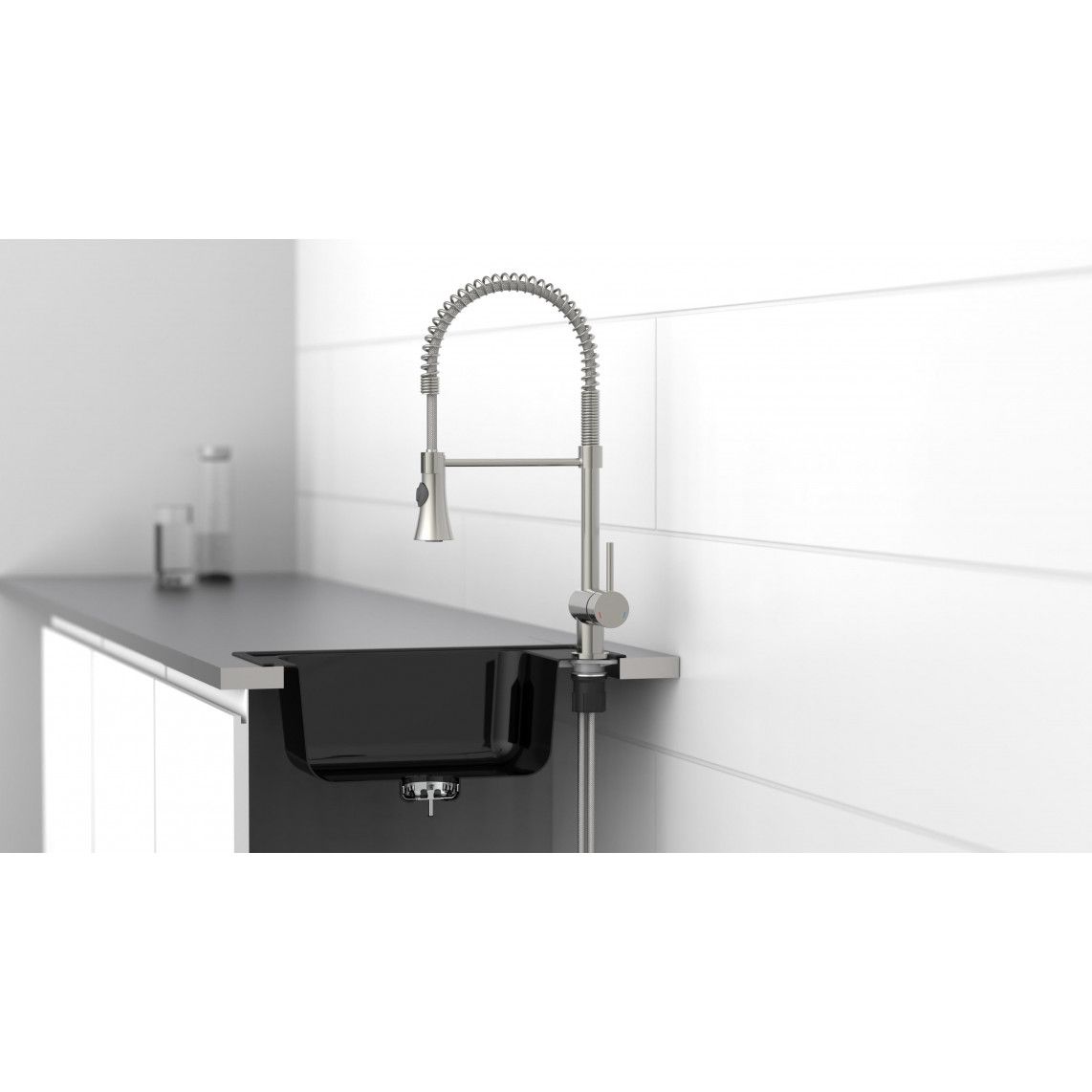 79155 CORNWALL Sink mixer, stainless steel look, with spiral spring vue 10