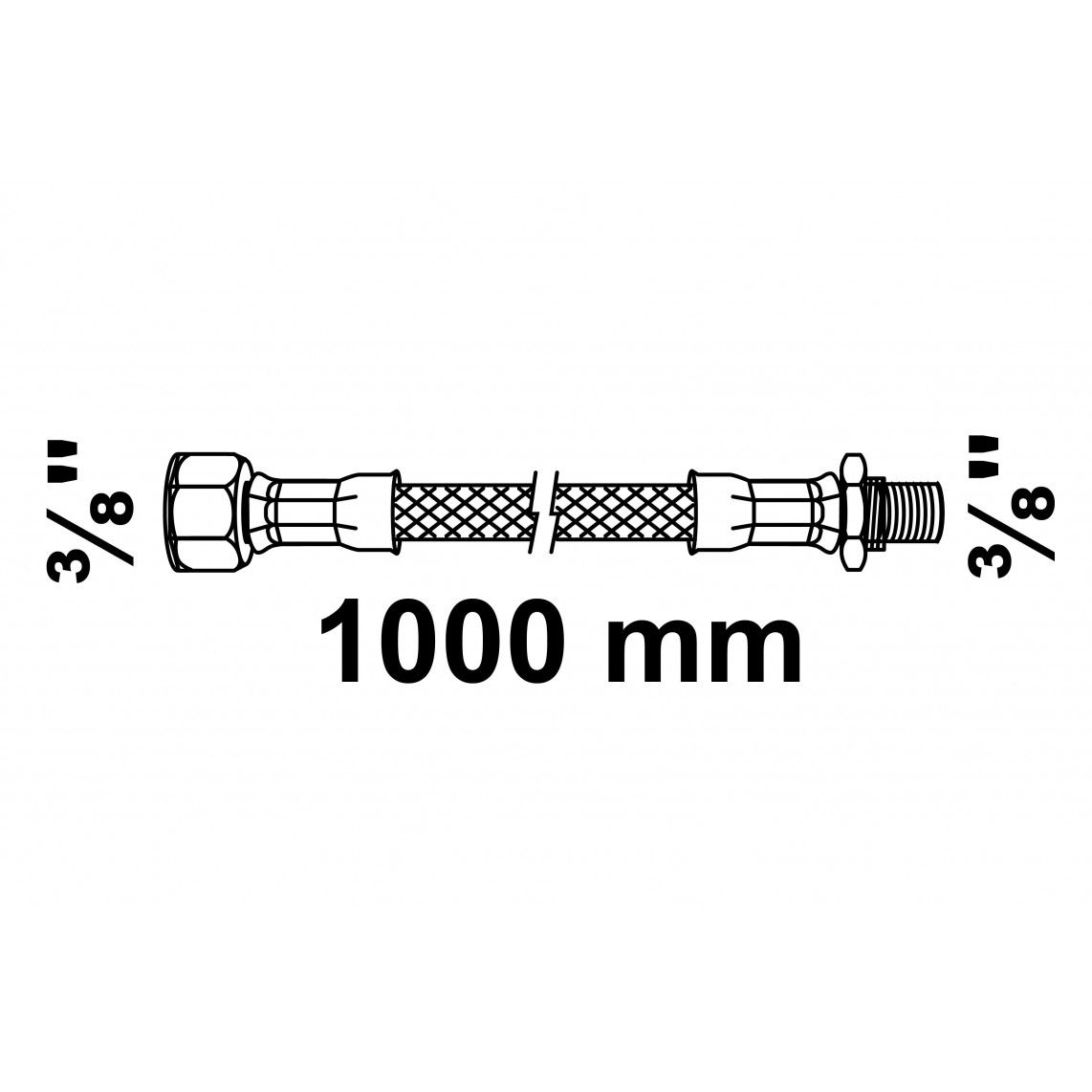 98027893 Flexible connection hose 1000 mm, 3/8" male x 3/8" female vue 2