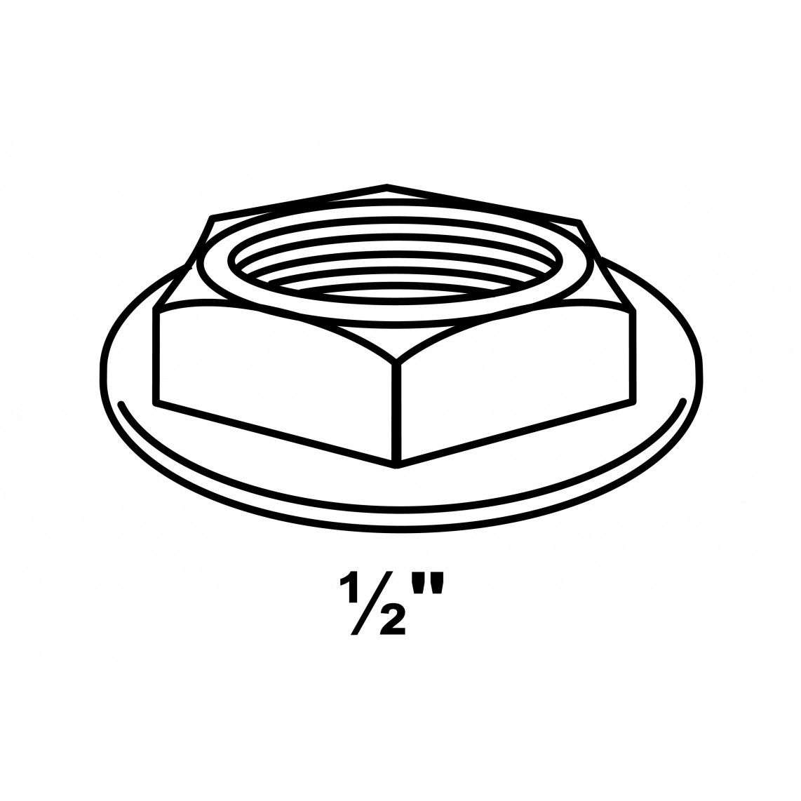 989440113 Flange lock nut, 1/2" female, for mixer fixing vue 2