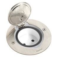 Réceptacle prise de sol rond Inox pour fonctions Mosaic