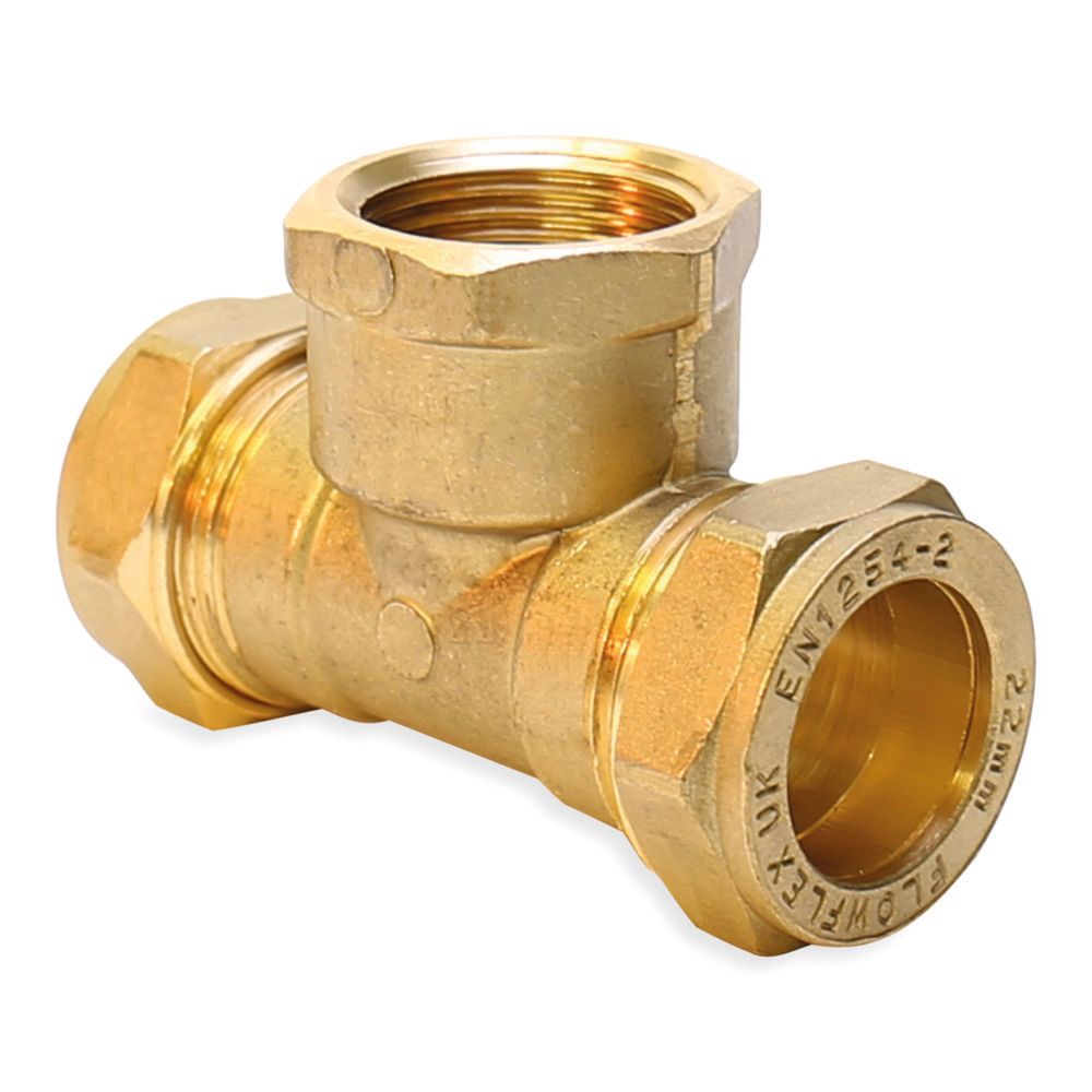 TÉ Biconique Laiton Alimentation Cuivre 15×1/2”F X 15 MM