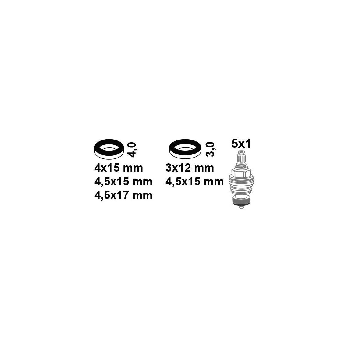 98697250 Valve plate gasket set, rubber, 12x3x3/15x4,5x3/15x4x4/15x4,5x4/17x4,5x4mm, for upper part (5x1) vue 2