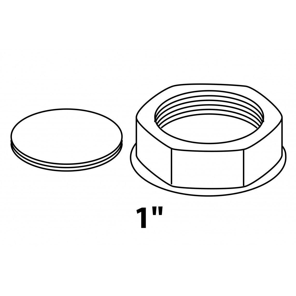 988392149 ECO-SAVE Cap, plastic, grey, 1" female, for trap device connection vue 2