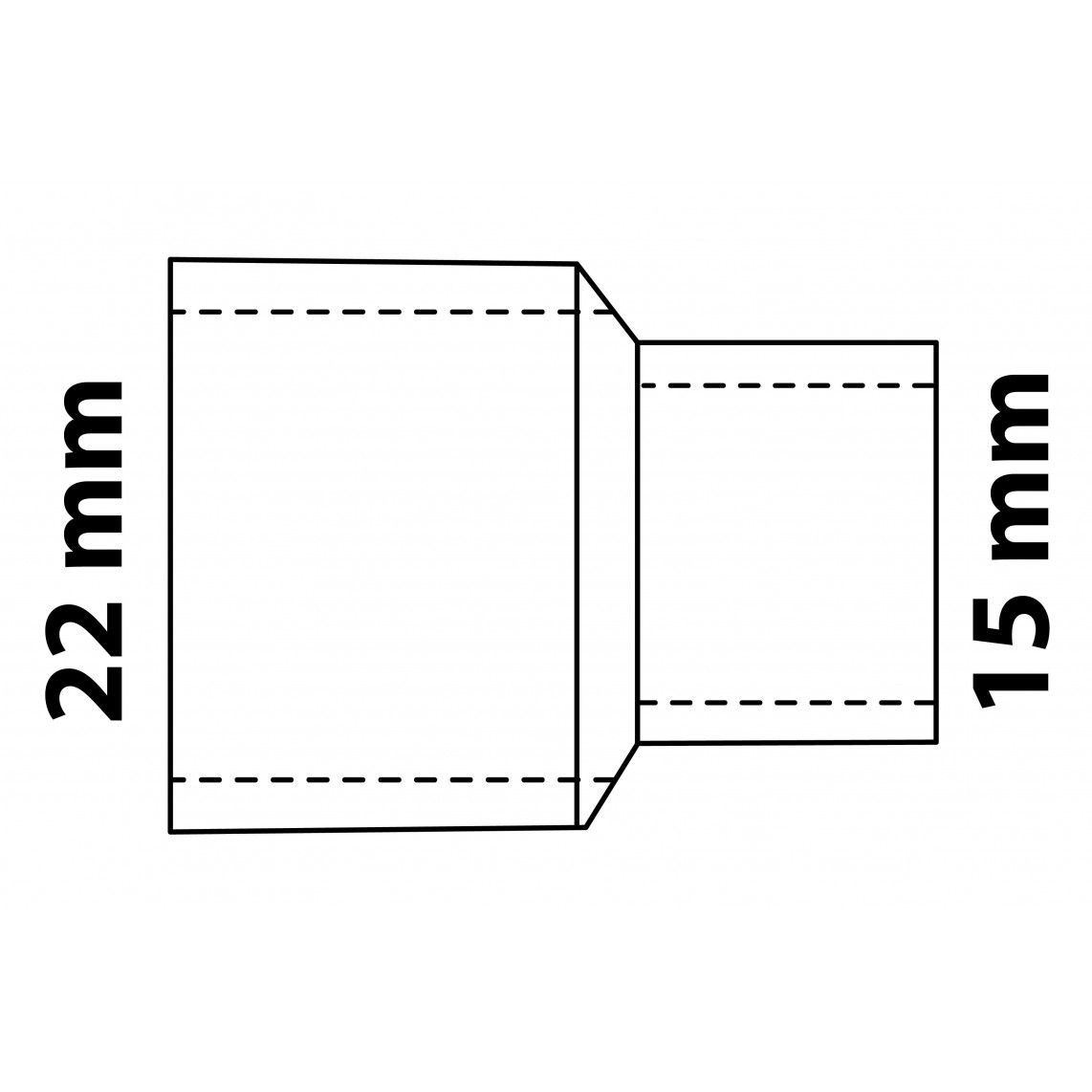 989064055 CU verloopsok, blanco, 22 mm x 15 mm, 2 mofen, (5240) vue 3