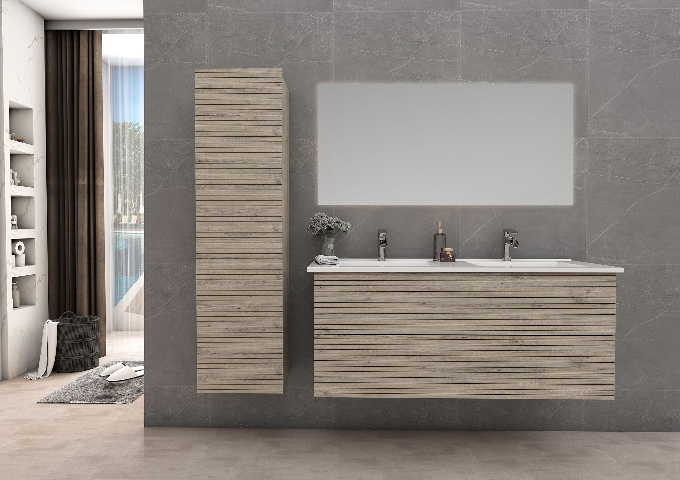 Elite Meuble Sous-plan Avec Relief Horizontal (120CM) - Bois Clair