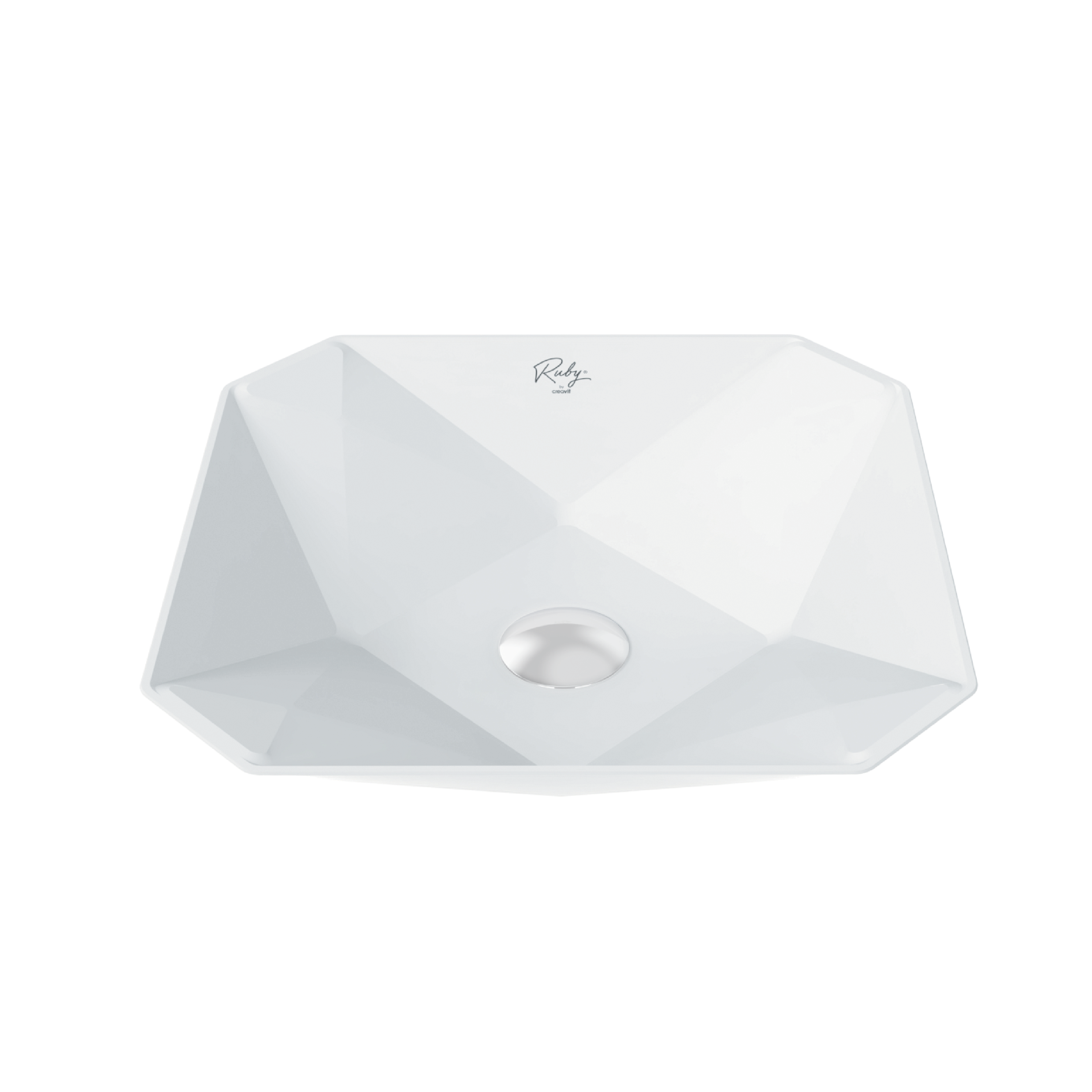 CREAVIT RUBY RB040 VASQUE – À POSER – CÉRAMIQUE – SANS TROP-PLEIN – SANS TROU DE ROBINET – 40X8,5X40 CM – BLANC BRILLANT vue 2