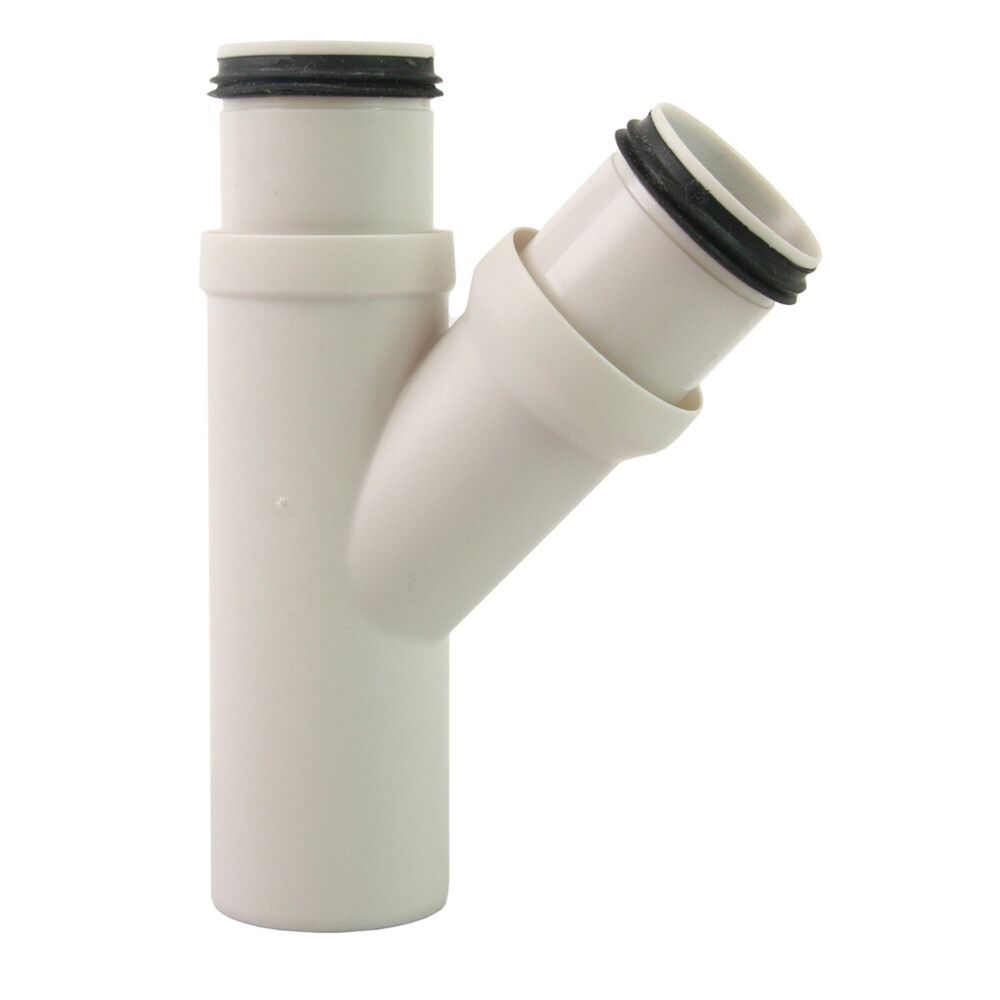 Pipelife Smartline PP T-simple 45° Avec 2 Raccords D 40 X D 40 Blanc