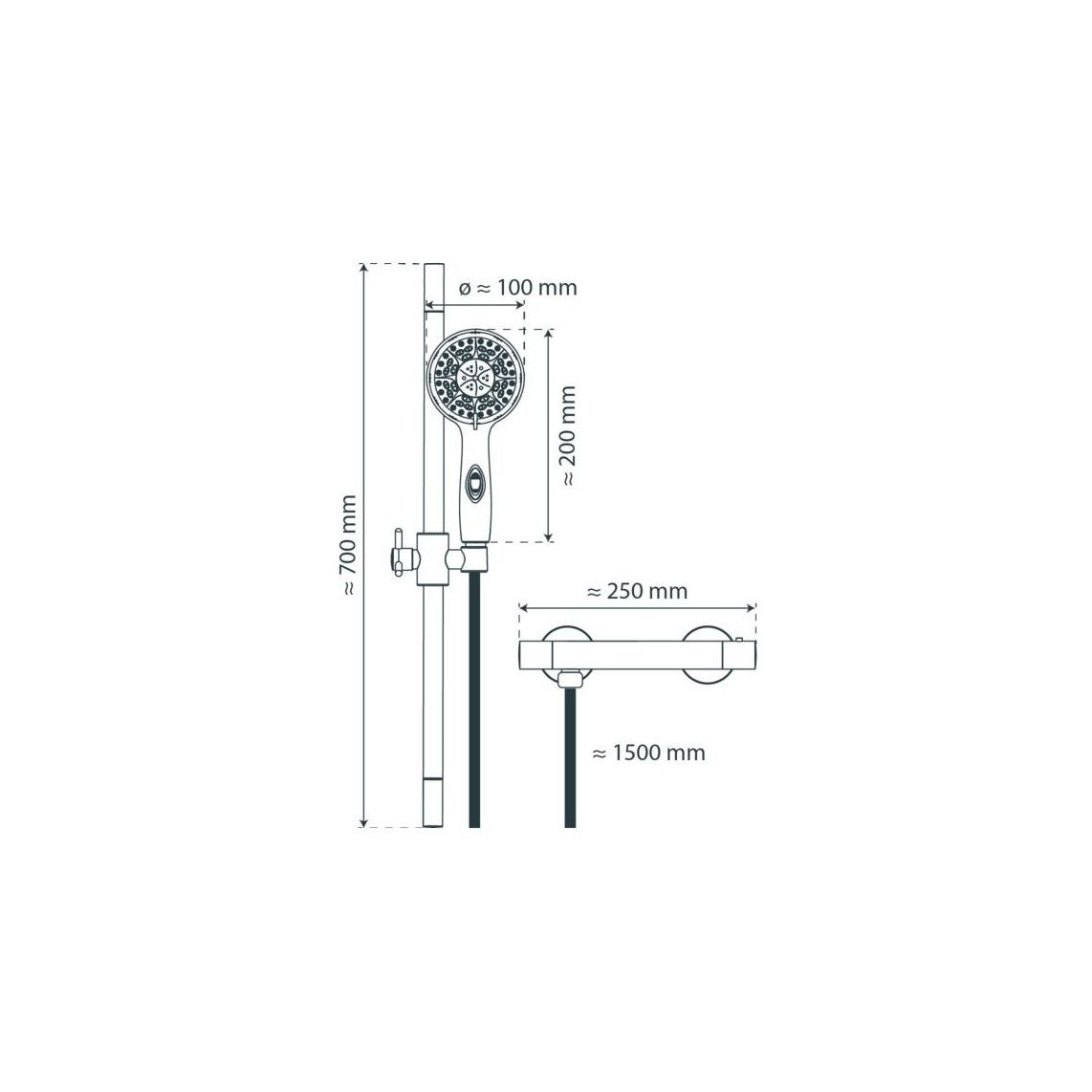 52545 AQUA 2 SAVE Shower rail set, chrome, with thermostatic mixer vue 2
