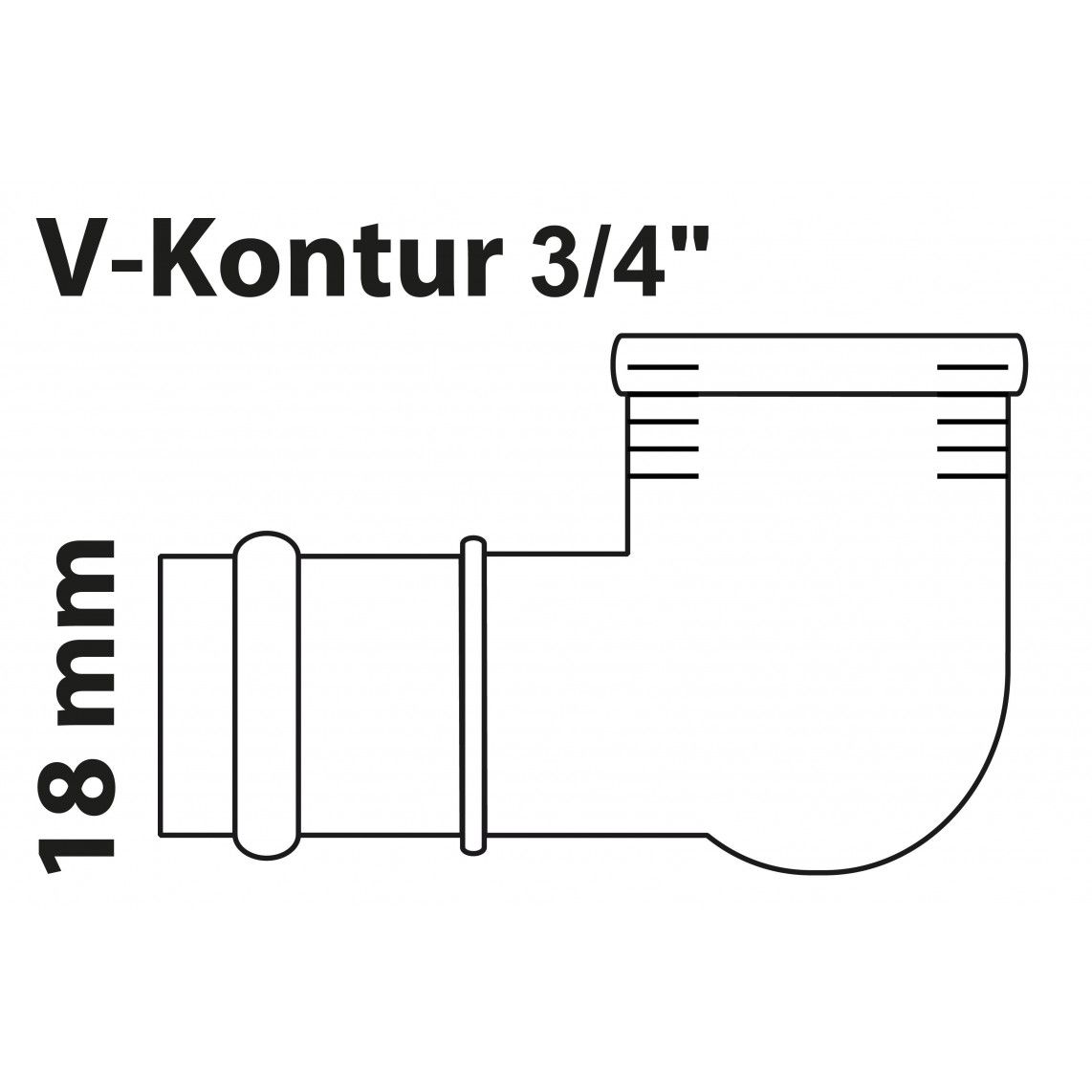 988621554 BR knie 90°, blanco, 18 mm x 3/4"BI, 1 mof, (P4090g) vue 2