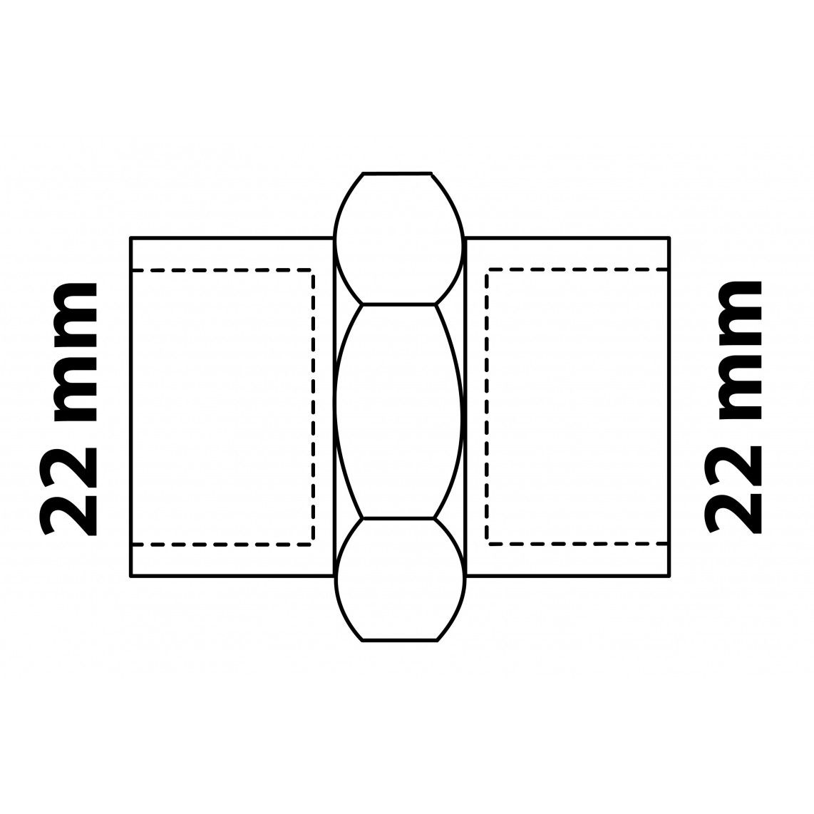 989244255 BR schroefverbinding, blanco, 22 mm, conische afdichting, 2 mofen (4340) vue 2
