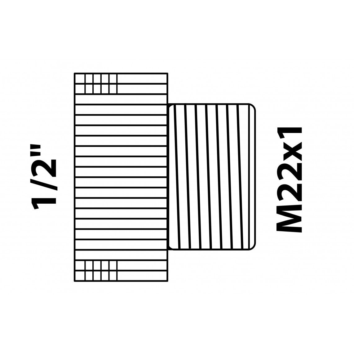 989323155 MS overgangsstuk, chroom, 1/2"BI x M22AG vue 2