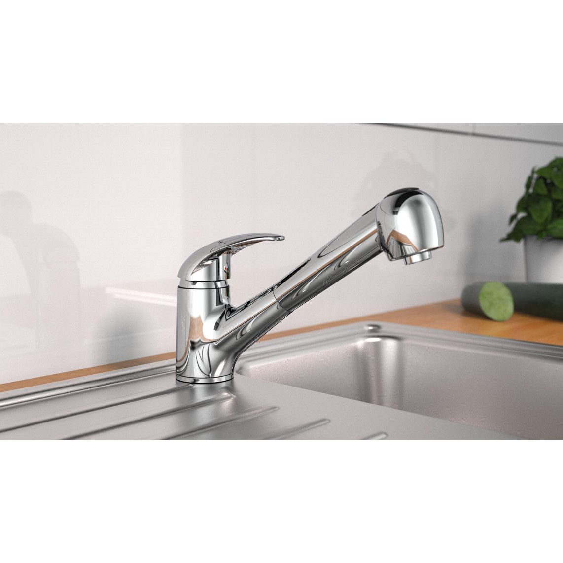 33370 ABERDEEN Sink mixer, chrome, with pull-out sprayer vue 3