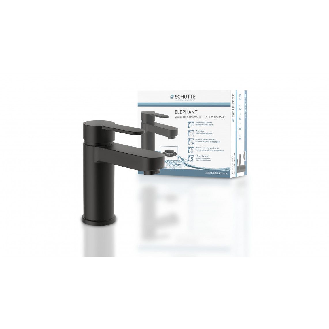 34216 ELEPHANT Wash basin mixer, black matt vue 4