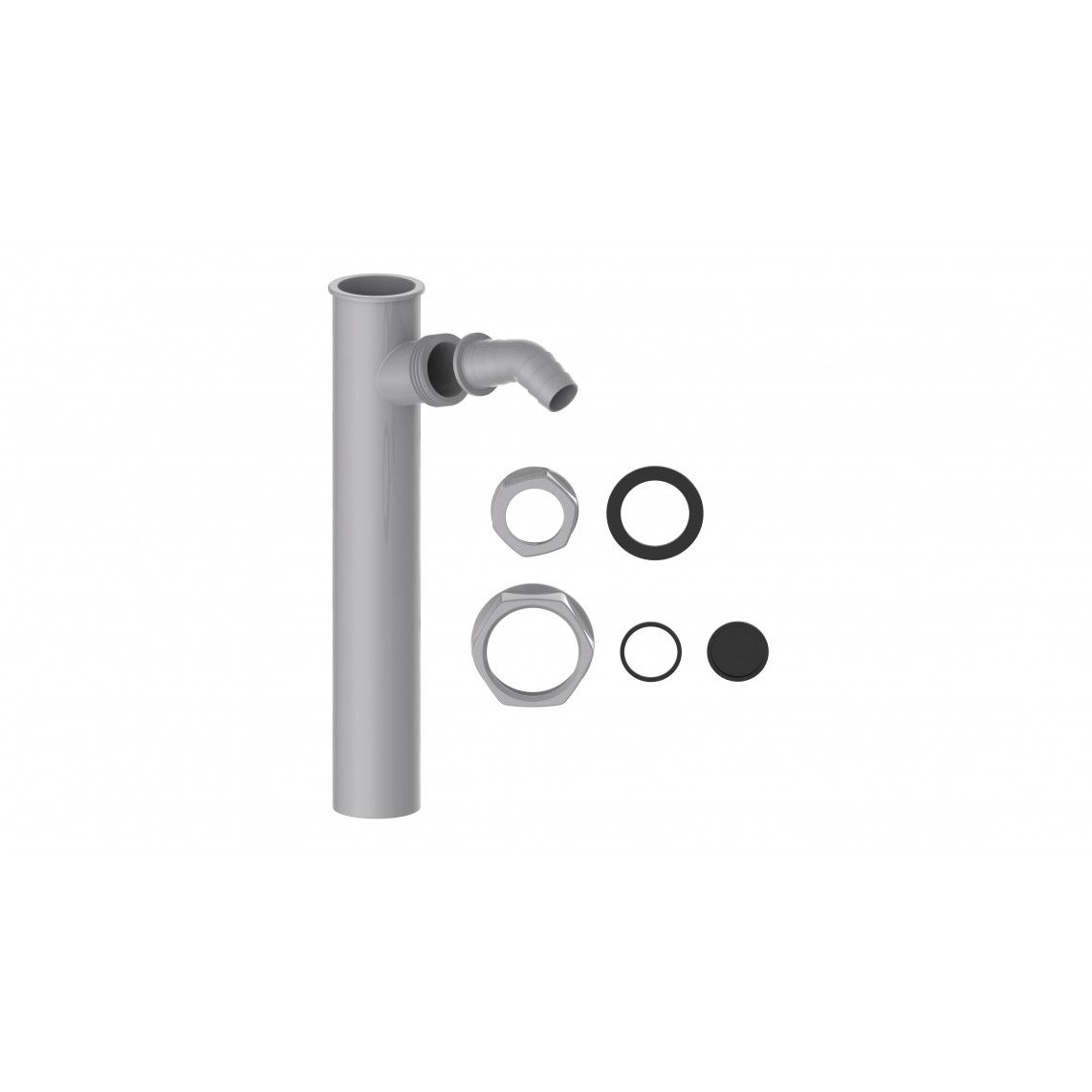 98837349 ECO-SAVE Immersion tube, plastic, grey, 1 1/2" female x 250 mm, with 3/4" device connection, for DN 40 mm trap vue 2