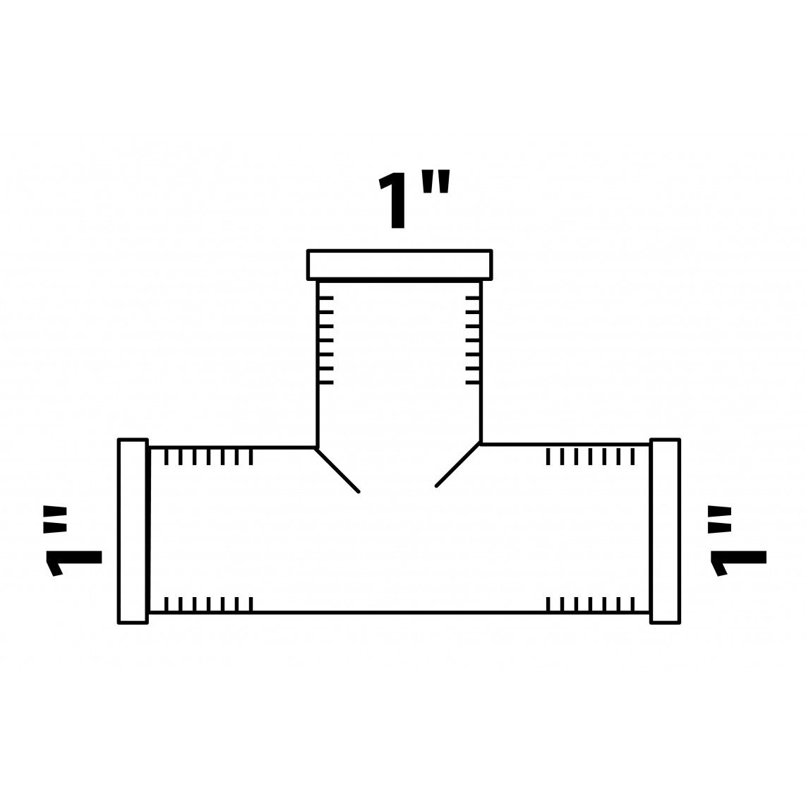 989404355 Tee piece, brass, 1" female vue 2