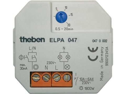 Minuterie d'escalier à encastrer 230V 50 - 60Hz 0,5 - 20m 1NO 8A
