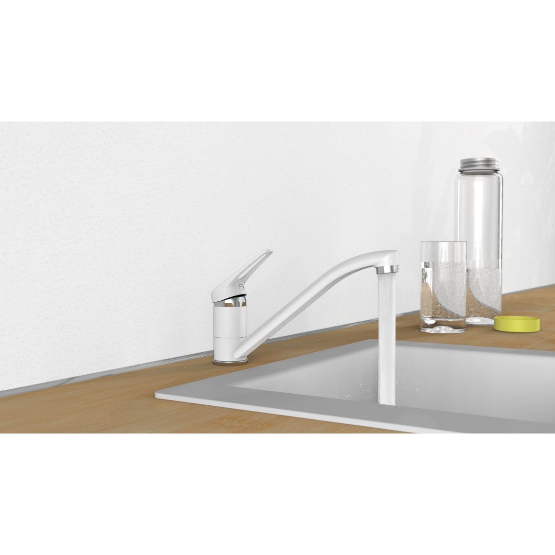 NI182SCR-W SPEED Sink mixer, white/chrome vue 7