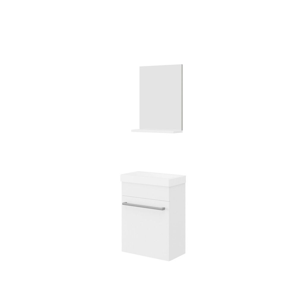 GO BY Van Marcke Garda Set DE Meuble 40CM Mur 1 Porte Soft-close Blanc Brillant
