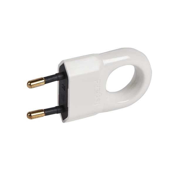 Fiche 2 pôles 2.5A - 250V plastique Blanc