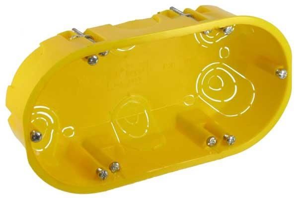 Boîte double 45mm Jaune pour parois creuses