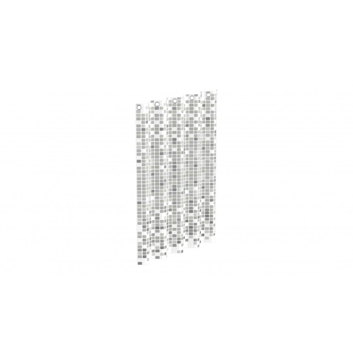 BA0403 Shower curtain, mosaic grey vue 3