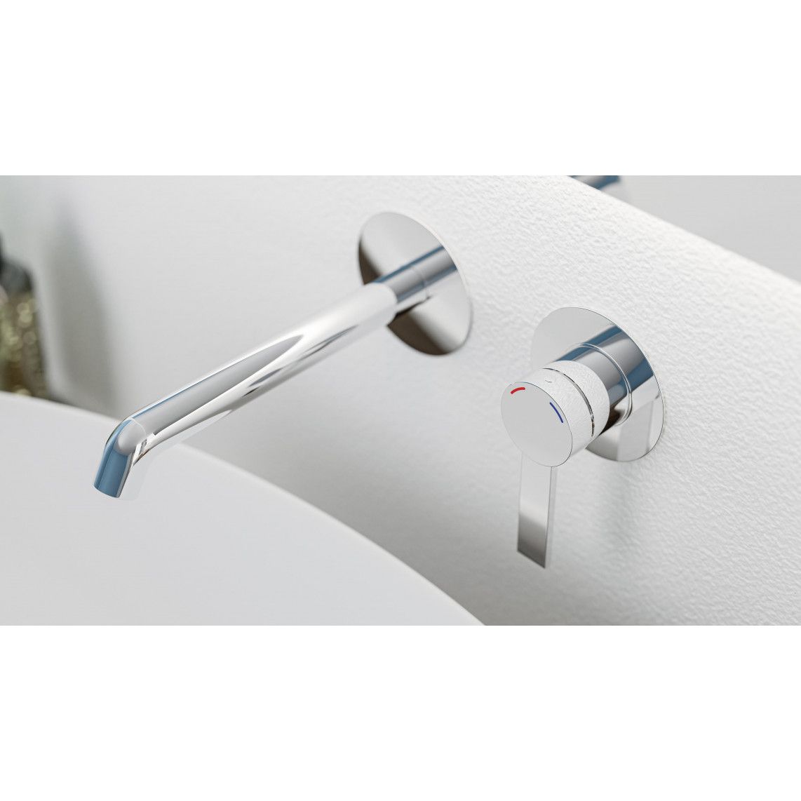 33160 LOS ANGELES Wash basin mixer, chrome, for wall fixing vue 9