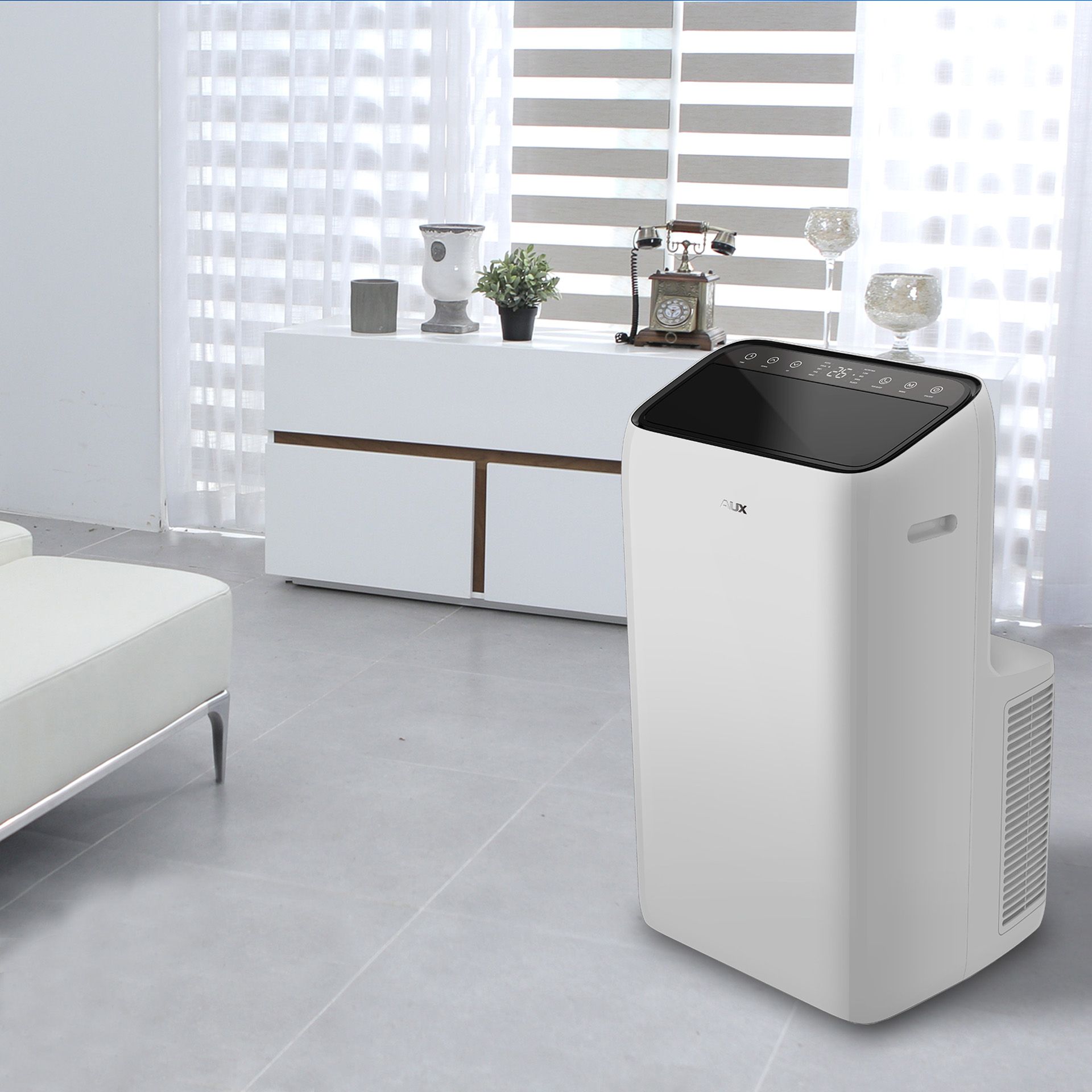 AUX MOBIELE AIRCO - KOELEN EN VERWARMEN - WIFI - 12000BTU- 3,4KW - R290 - WIT vue 3