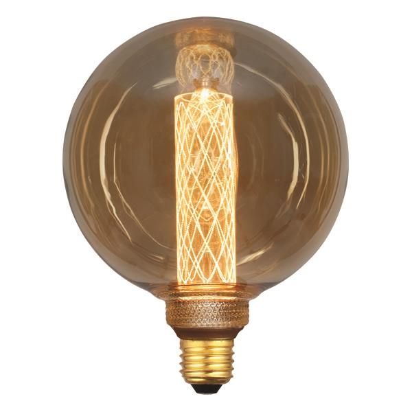 Lampe deco globe G125 dimmable 3,5W 2000K E27 verre Or