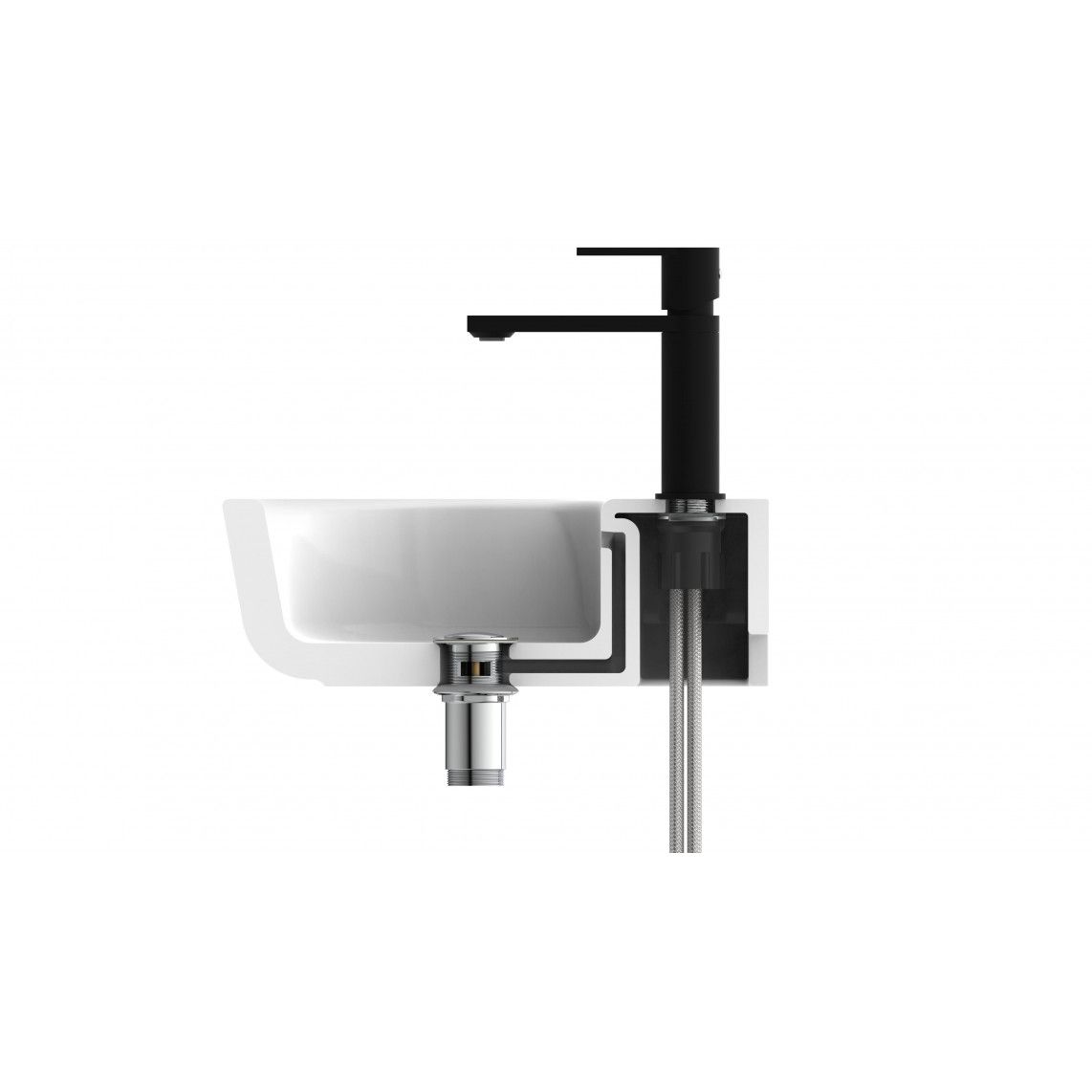 33016 MANHATTAN Wash basin mixer, black matt vue 9