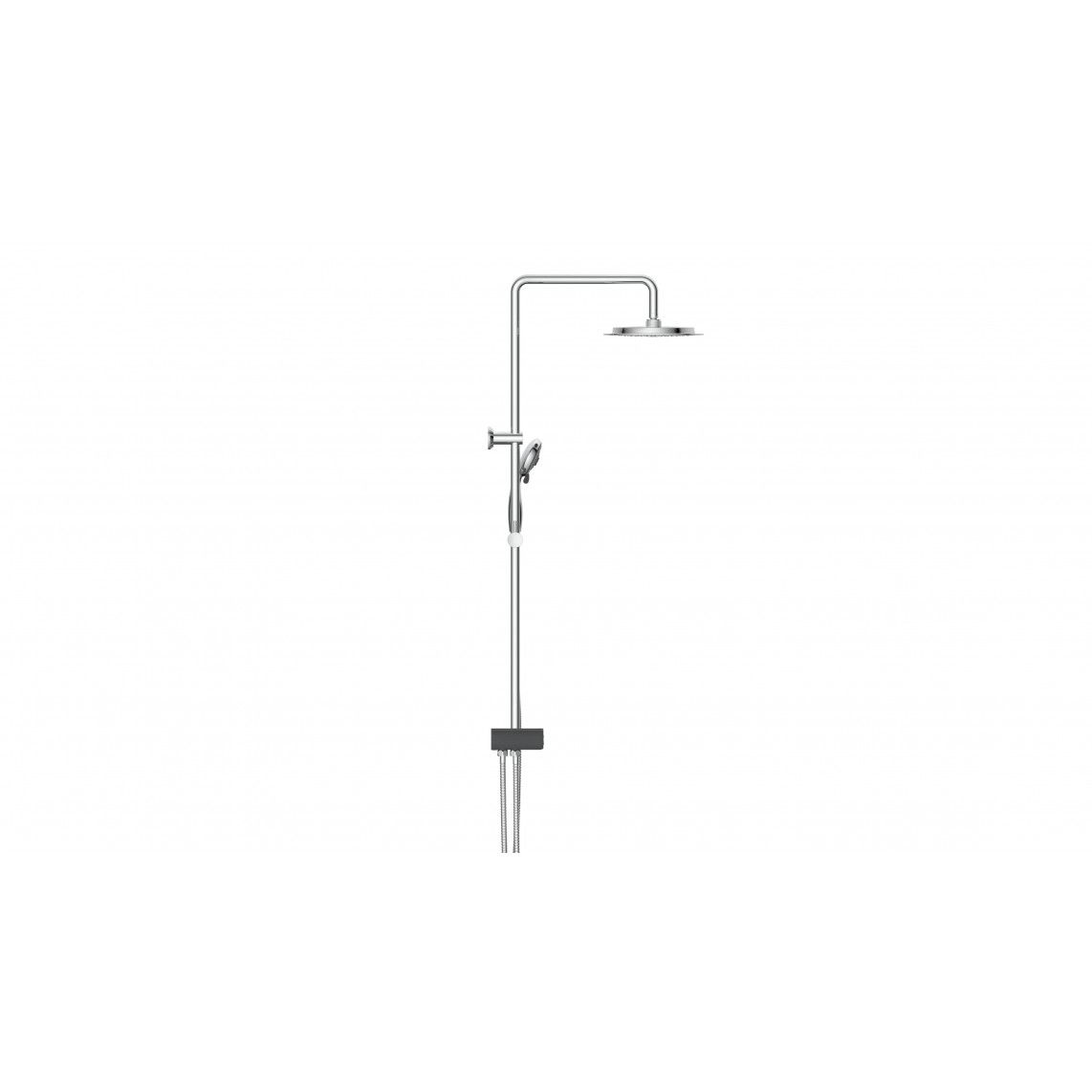 60501 AQUASTAR Overhead shower set, chrome/anthracite, with tray (mid diverter) vue 2