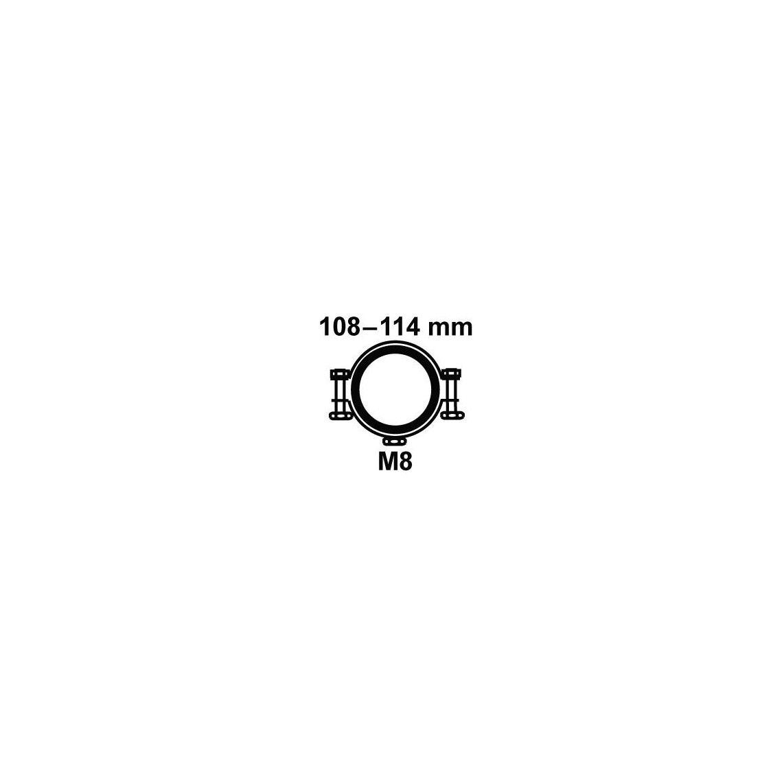 973553117 Pipe clamp, 108 mm - 114 mm, soundproofed, for 4", with M8 threaded socket vue 2