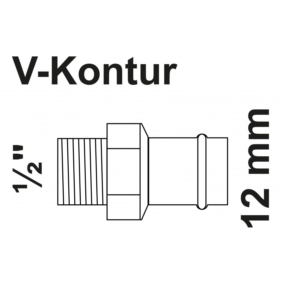 988622954 BR overloopnippel, blanco, 12 mm x 1/2"BU, 1 mof, (P4243g) vue 2