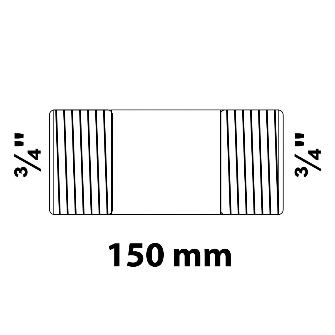 989823555 Barrel nipple, malleable galvanized, 3/4" x 150 mm vue 2