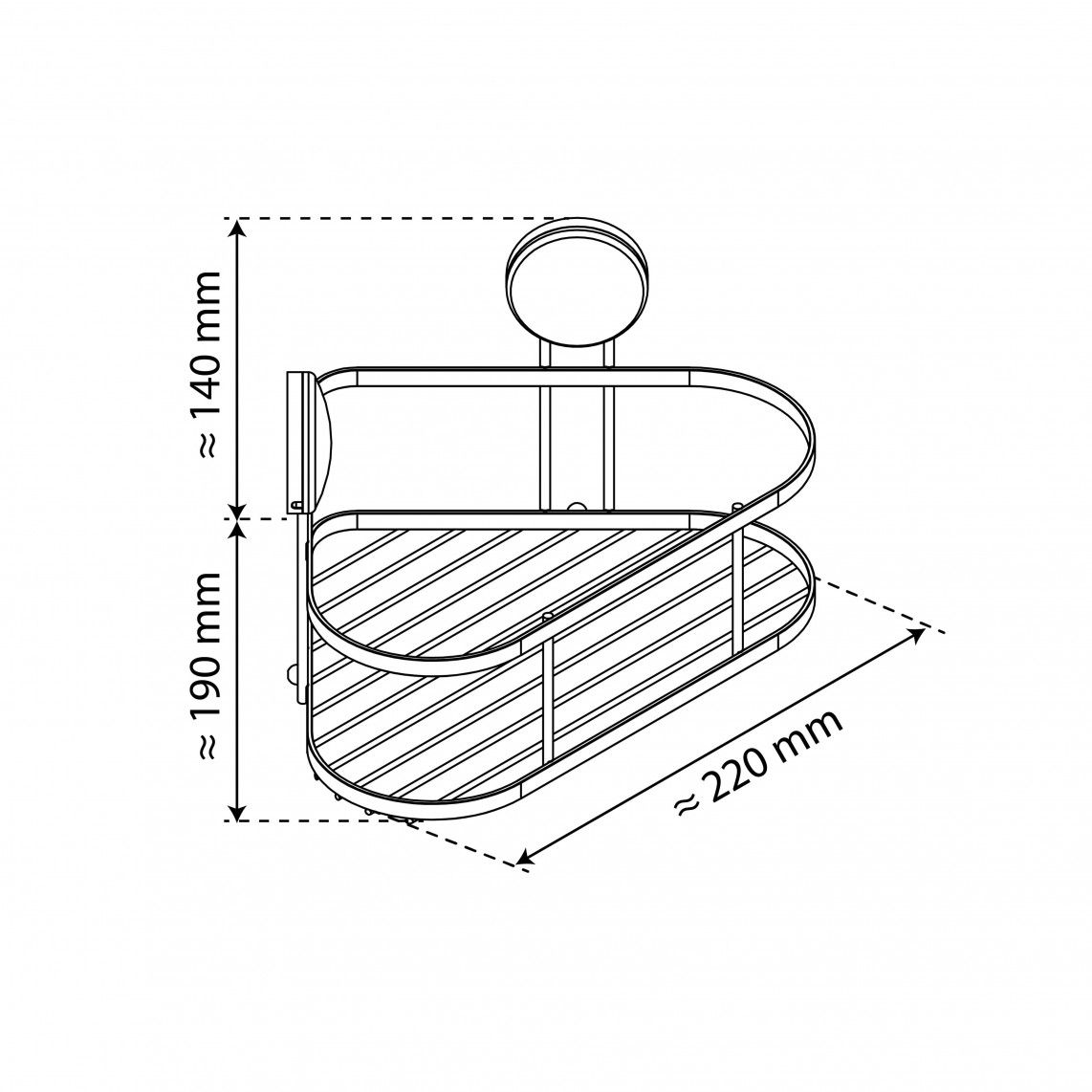 BA0200 Shower tray, chrome, for screwing and glueing vue 9