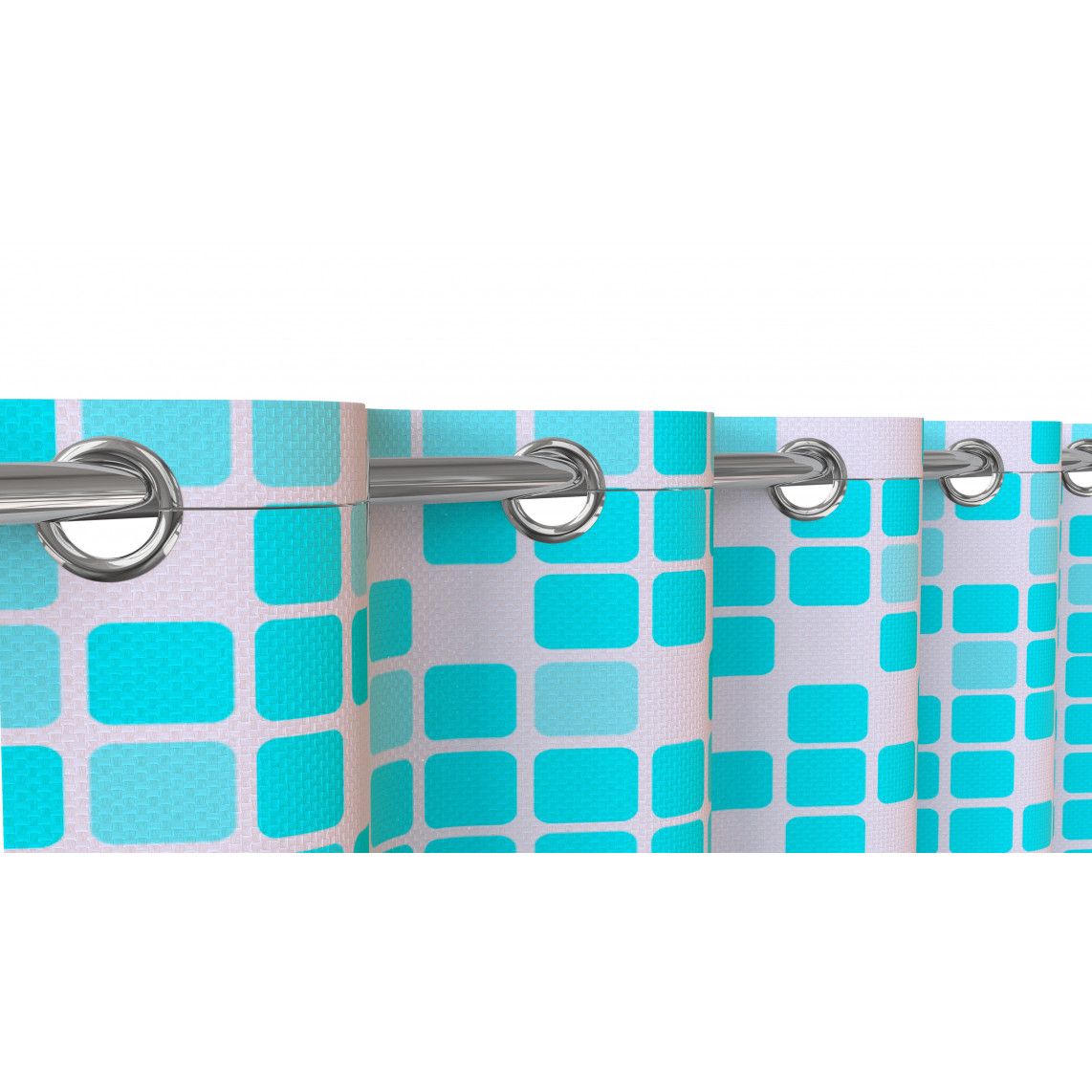 BA0402 Shower curtain, mosaic blue/orange vue 7