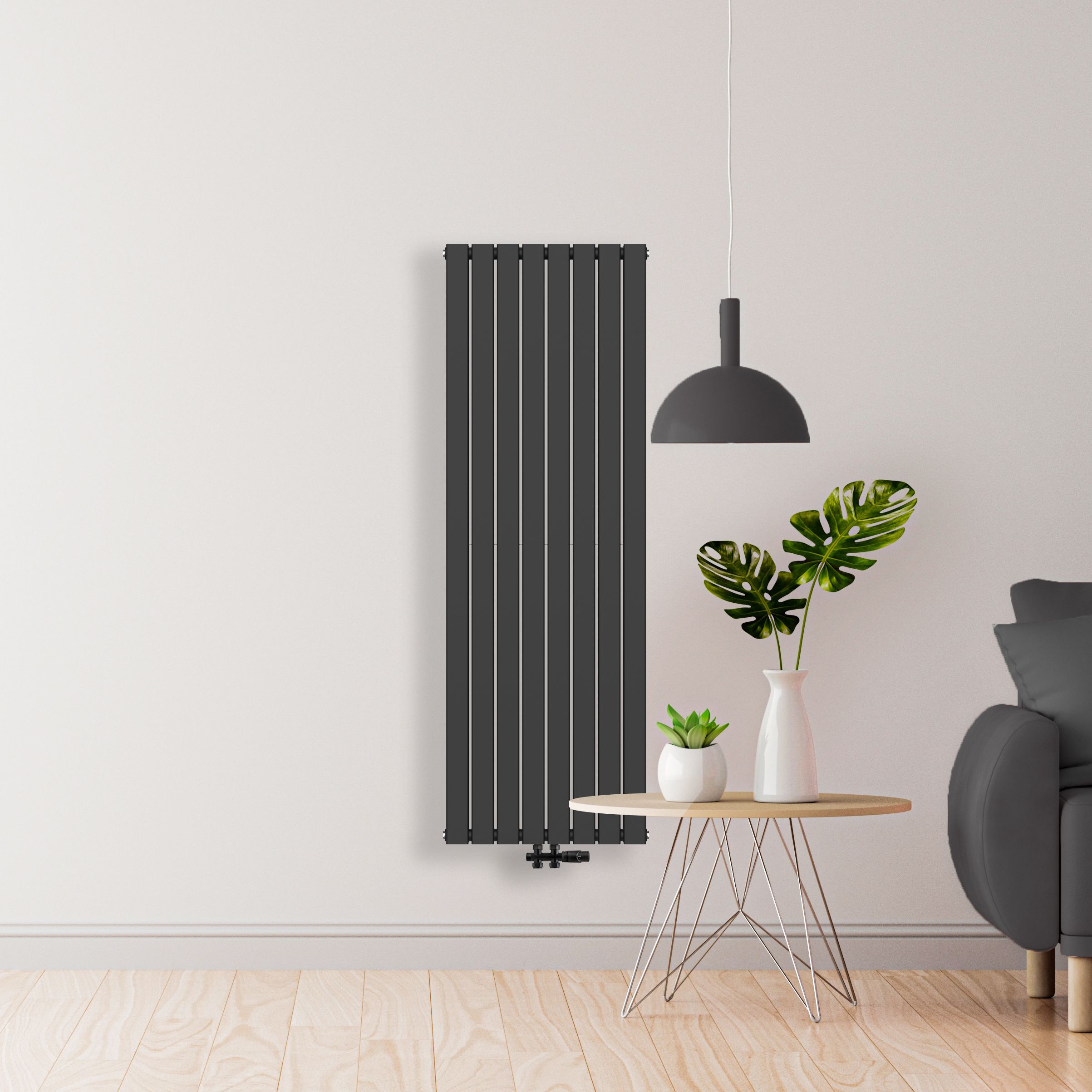 VERTICAAL VIERKANT DUBBELZIJDIG ZWART 1800X608 MIDDENAANSLUITING-2164W vue 2