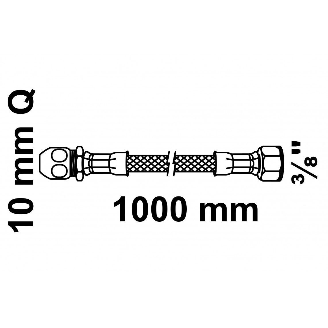 98627955 Tuyau de raccordement flexible 1000 mm, 3/8" F x 10 mmQ vue 2