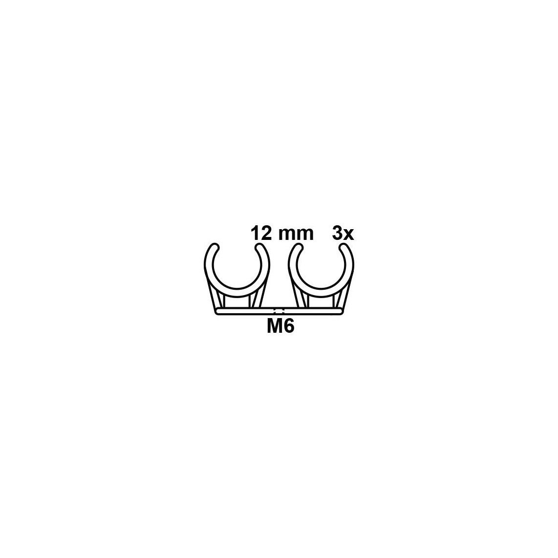 989186355 buis klembeugel, dubbel, 12 mm, met M6 draadbus (3x) vue 2
