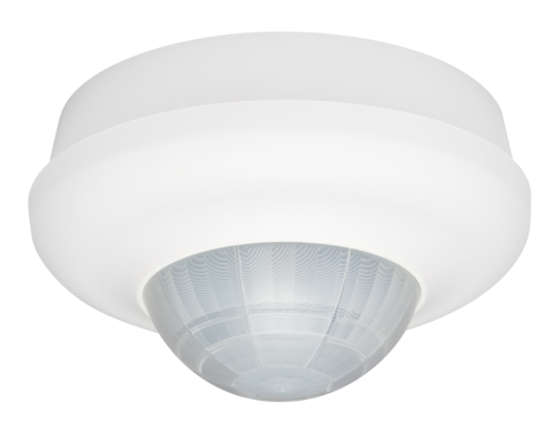 Détecteur de mouvement, 230 V, maître, 32 m, IP54, plafond grande hauteur, pour montage en saillie, couleur blanc