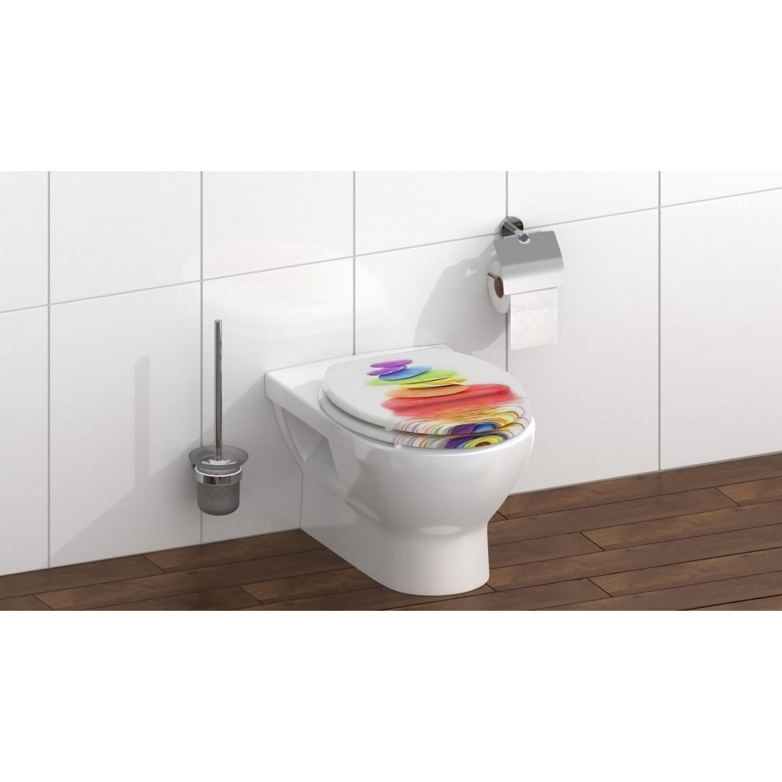 80120 MDF Toilet seat COLORFUL STONES, with soft close vue 8