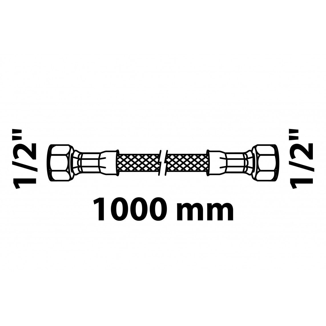 98628528 Flexible connection hose 1000 mm, 1/2" female x 1/2" female vue 2