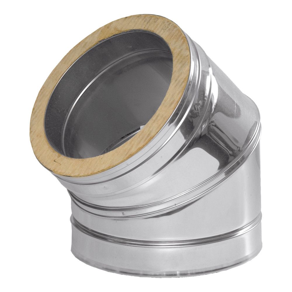Dinak DW 040 Coude 45° D150 INOX 316L/304 0,4MM 3CM Isolation Sans Joint